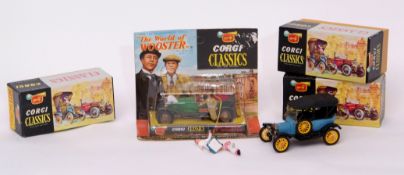 Group of Corgi Classics The World of Wooster, boxed, 1927 3ltr Bentley, together with a 1915 Ford