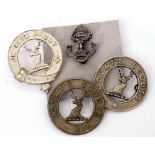 Mixed Lot: cap badges to include Gordon Highlander pouch badge, stamped Silver, pair of Lovat