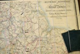 Bradshaws map of the railway of Great Britain, 3 volumes in cardboard box