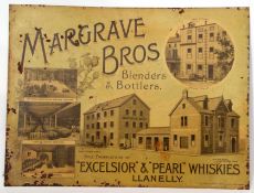 Enamel sign for Margrave Bros, Blenders & Bottlers