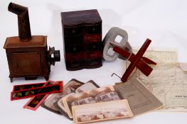 Part Magic Lantern viewer with a collection of slides, early 20th century, mainly circus interest (