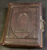 Late 19th century photograph album, the inside cover inscribed "Violet M Gapp, January 1886", the