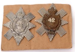 Pair of 42nd Black Watch Royal Highlander cap badges