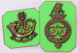 Pair of Victorian Glengarry cap badges to include 32nd Cornwall Light Infantry badge, together