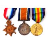 WWI medal trio comprising 1914-15 Star, War Medal and Victory Medal impressed to 18331 Pte R F