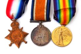 WWI medal trio comprising 1914-15 Star, War Medal and Victory Medal impressed to 18331 Pte R F