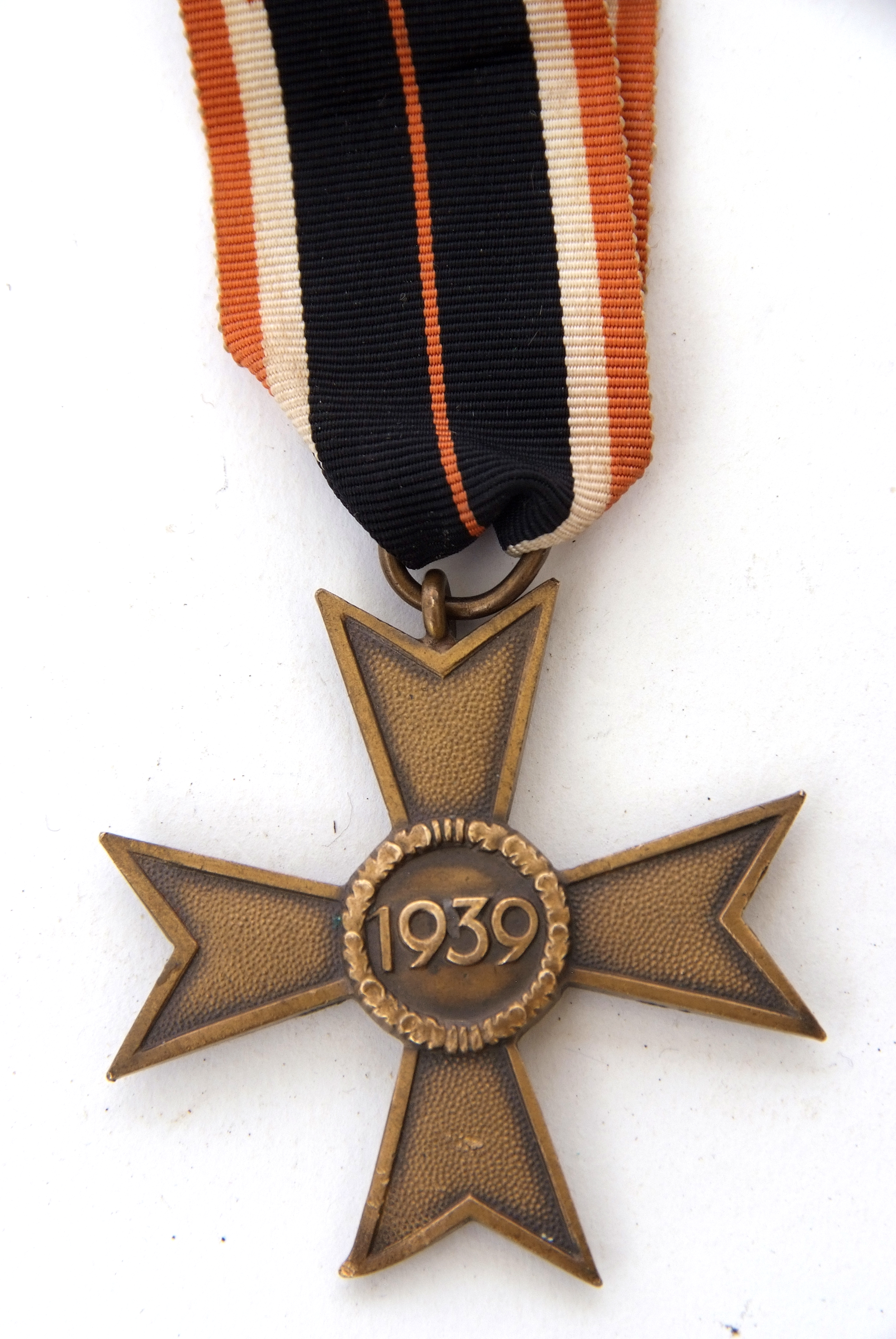 Third Reich German merit cross with civilian ribbon on suspension loop, (ribbon faded) - Image 2 of 2