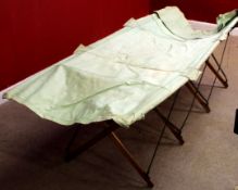 British Officer's mid-20th century private purchase canvas bed and bag