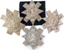 Four Royal Highlander Black Watch Glengarry cap badges (4)