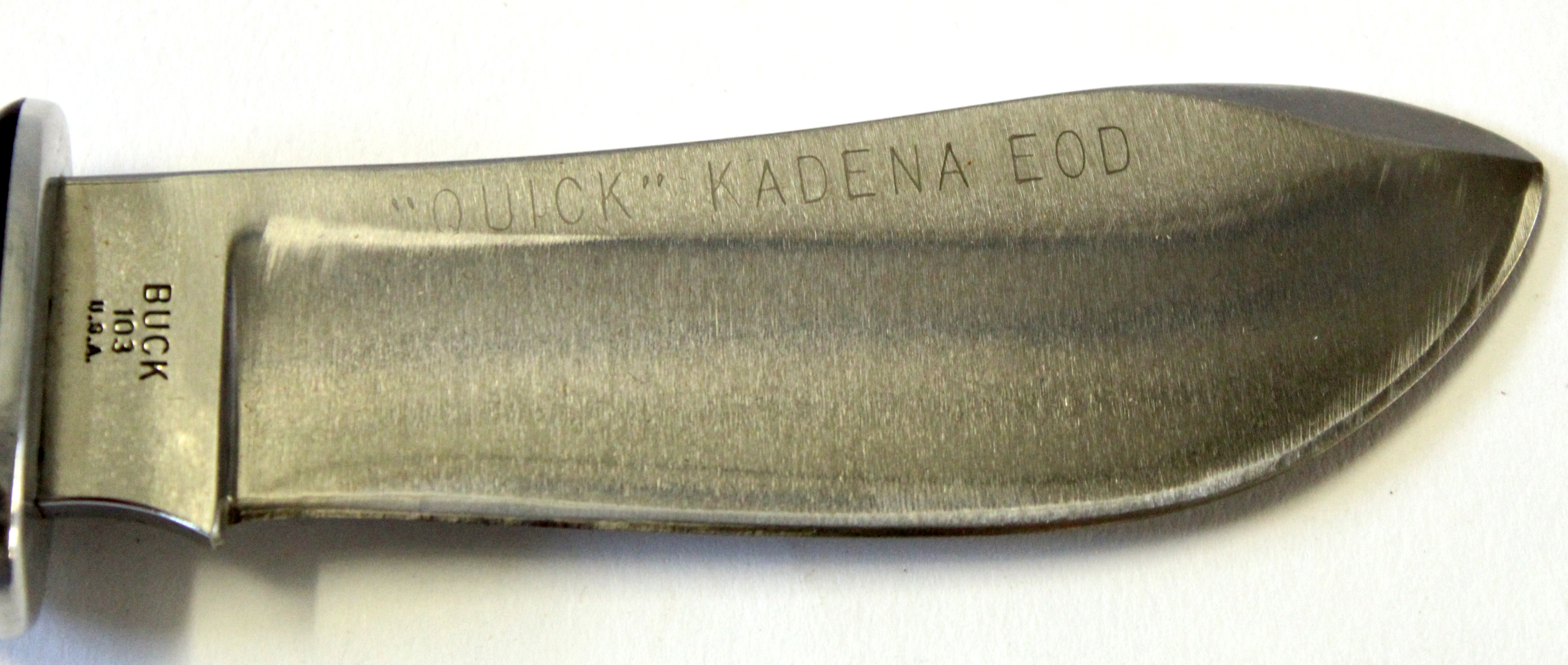 Buck (USA) skinning knife, blade length approx 10cm, complete with sheath, made of bronze - Image 2 of 4