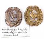 Pair of 4th Aberdeen Rifle Volunteer cap badges to include a silver plated example, other ranks