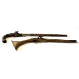 Decorative flintlock camel gun, probably of Middle Eastern or North African origin, mid-19th