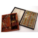 Boxed set of medical or dissecting instruments, retailed by Millikin & Lawley, 165 Strand, London,