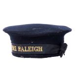 WWII Royal Naval ratings cap with cap tally HMS Raleigh (a/f)