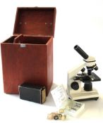 Bresser Biolux microscope in wooden case