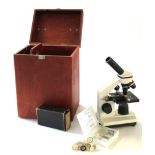 Bresser Biolux microscope in wooden case