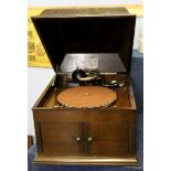 HMV Model 103 gramophone in dark oak case