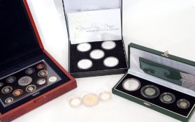 UK 2003 Britannia silver proof set, 2007 executive proof set, 2007 Act of Union £2 silver proof,