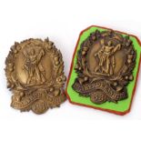 Pair of brass 1st Aberdeen Volunteer Rifles 33rd Btn cap badges