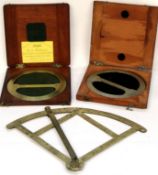 Two brass circular calibration tools manufactured by Stanley, Great Turnstile, Holborn, London