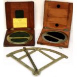 Two brass circular calibration tools manufactured by Stanley, Great Turnstile, Holborn, London