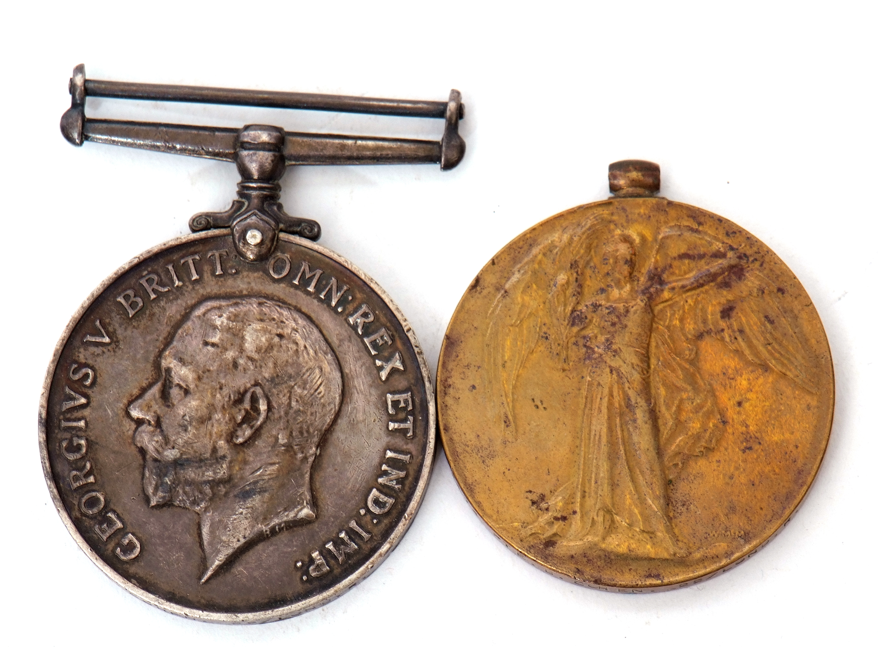 Pair of WWI medals to include 1914-18 War Medal together with a British Victory medal, both