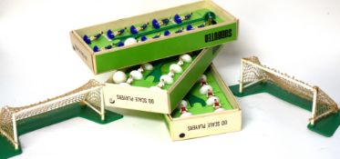 Three boxed Subbuteo 00 scale players for Leeds United, Chelsea FC and Arsenal FC (painted),