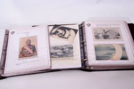 Two postcard albums chronicling the Russian/Japanese war, early 20th century, various cards