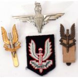 Mixed Lot: cap badges and insignia, Parachute Regt and Special Air Service (SAS) (4)