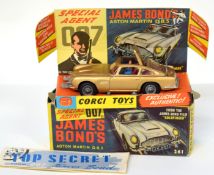 Corgi James Bond Aston Martin DB5 007 model no 261 in original box with plinth and secret