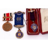 Pair of Masonic jewels to include an example of second degree impressed Brother Albert Copday by the