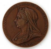 Bronze Queen Victorian Diamond Jubilee medal 1837 to 1897, size approx 56mm diam