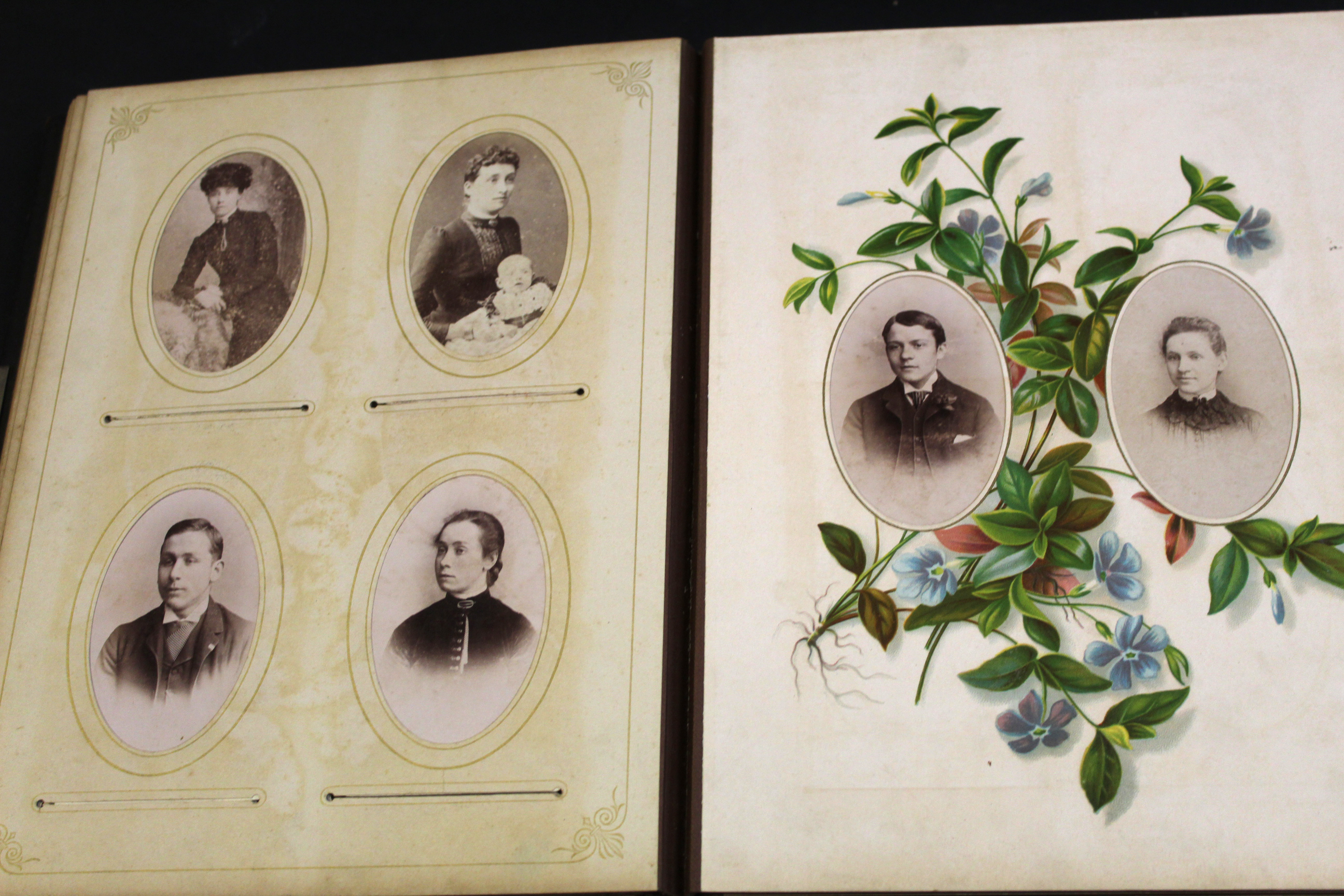 Late 19th century photograph album, the inside cover inscribed "Violet M Gapp, January 1886", the - Image 3 of 4