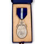 Masonic jewel, Aegros Sanat Humanitas Vice Patron medal, hallmarked silver, in original presentation