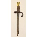 Epee bayonet, 1874, subsequently shortened into a fighting knife, the bayonet with serial number and