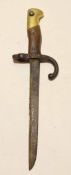 Epee bayonet, 1874, subsequently shortened into a fighting knife, the bayonet with serial number and