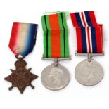 Three individual WWI/WWII campaign medals to include Aug-Nov 1914 Star, impressed to M I - 08108 Pte