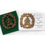 Pair of 92nd Regt Gordon Highlanders brass Glengarry badges (2)