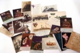 Small quantity of postcards, mainly WWI interest, including photographic card of Winston Churchill's