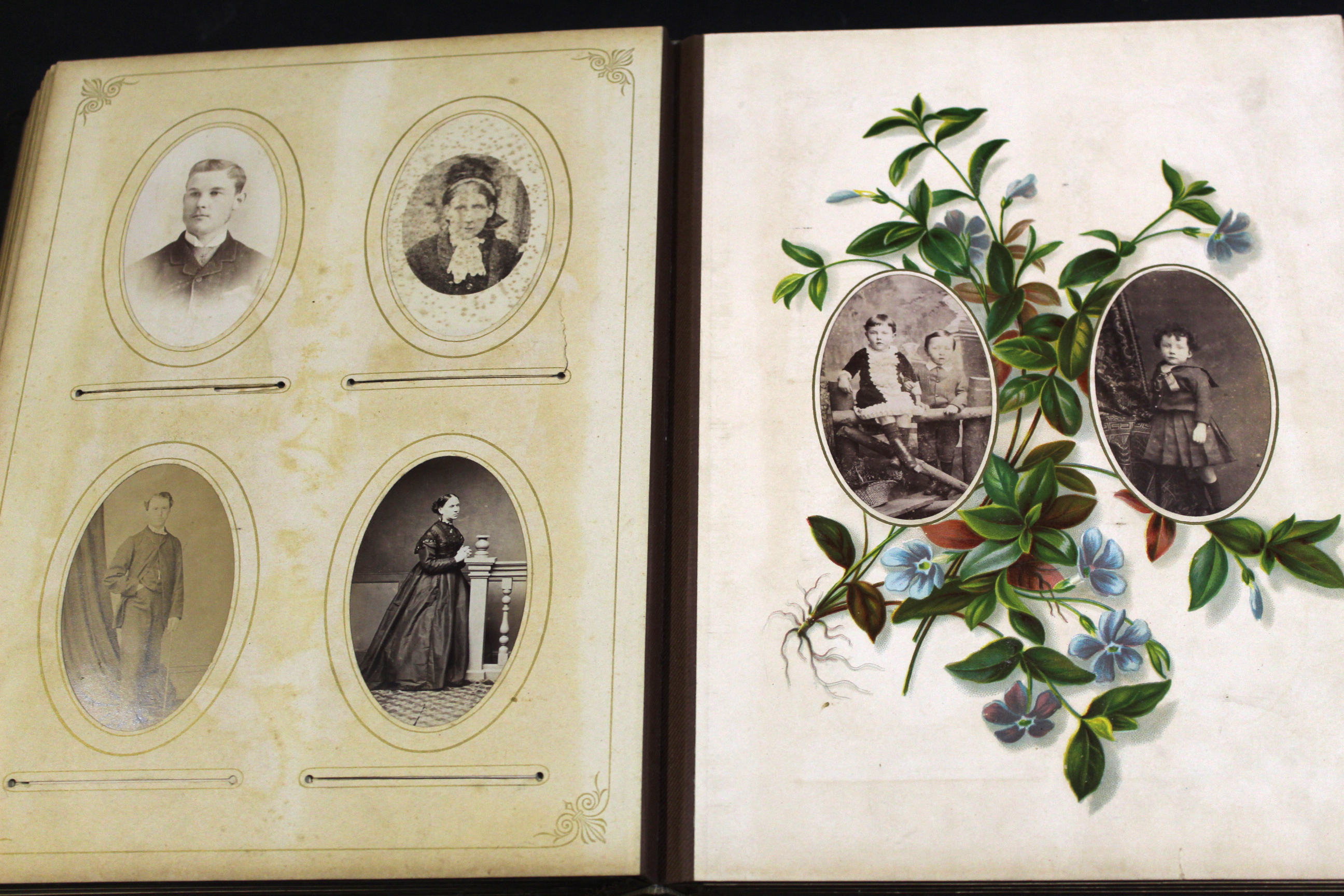 Late 19th century photograph album, the inside cover inscribed "Violet M Gapp, January 1886", the - Image 4 of 4