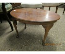 OVAL WALNUT SIDE TABLE ON PAD FEET