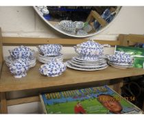 MINIATURE BLUE AND WHITE PRINTED DINNER SERVICE