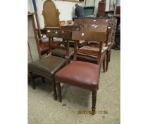 SET OF SIX MAHOGANY BAR BACK DINING CHAIRS WITH REEDED FRONT LEGS