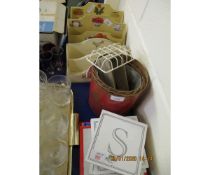 GROUP OF MIXED MODERN LETTER RACKS, SOAP DISH, PLAQUES ETC