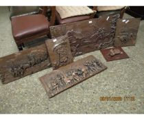 SIX PRESSED COPPER PLAQUES