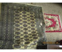 MODERN BOKHARA TYPE CARPET AND CHINESE THICK PILE WOOL CARPET WITH RED GROUND (2)