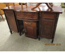 REGENCY MAHOGANY SIDEBOARD CENTRALLY FITTED WITH SINGLE DRAWER WITH TWO CUPBOARD DOORS WITH REEDED