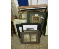 GROUP OF MIXED PHOTOS, PRINTS, PICTURES, ETCHINGS ETC