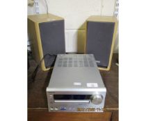 ONKYO COMPACT DISC PLAYER AND TWO SPEAKERS