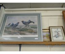 FRAMED BRIAN RAWLINGS SIGNED PRINT "THE WILDLIFE OF JURA" TOGETHER WITH A FURTHER OIL ON PANEL BY